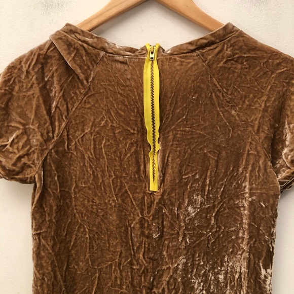 Zara Silk Blend Crushed Velvet Tshirt Dress XS - Picture 4 of 6